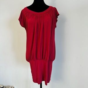Crimson Red Jersey Knit Dress